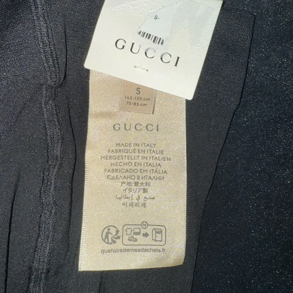 Brand new with tags Gucci Elegant Black Polka Dot Tights size small stocking